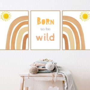 Born To Be Wild Printable, Printable Wall Art, Kids Printable, Rainbow Print, Nursery Wall Art printable, Nursery Print, Kids Quotes zdjęcie 8