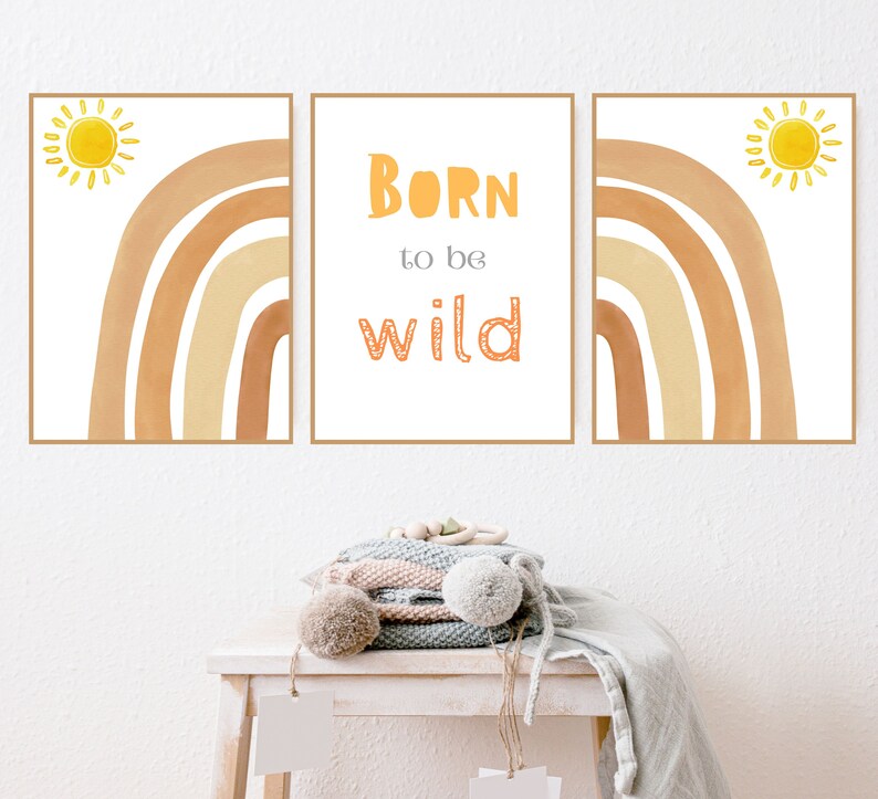 Born To Be Wild Printable, Printable Wall Art, Kids Printable, Rainbow Print, Nursery Wall Art printable, Nursery Print, Kids Quotes zdjęcie 8