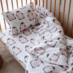 Toddler Bedding, Twin Bedding, Custom Size Duvet Cover, Penguin Print, Kids Bedding, Baby Bedding, Baby Duvet Cover, Baby Gifts, Custom Size