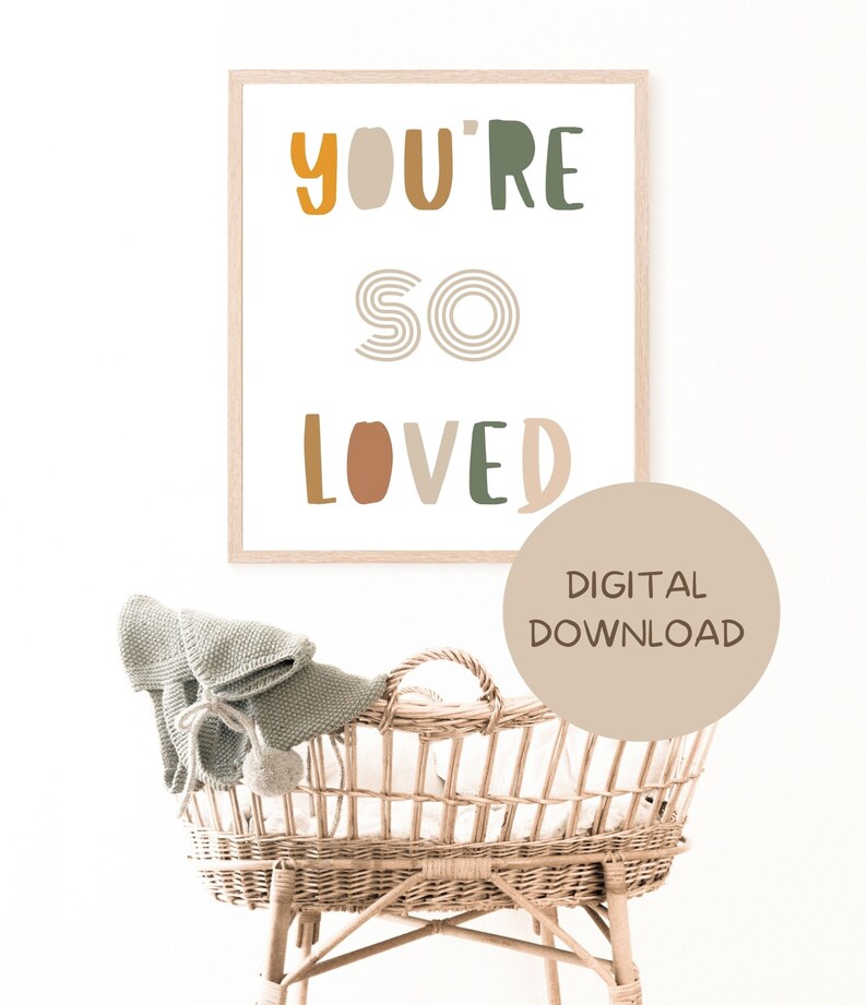 You are so loved Printable, Kids Art, Printable Wall Art, Kids Printable, Rainbow Print, Nursery Wall Art, Nursery Print, Kids Quotes image 2