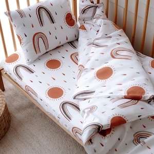 Toddler Bedding, Twin Bedding, Custom Duvet, Sun Print, Kids Bedding, Baby Bedding, Baby Duvet Cover, Boho Nursery, Custom Size Bedding