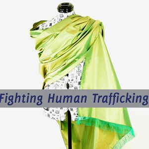 Green Thai Silk Luxury Shawl image 1