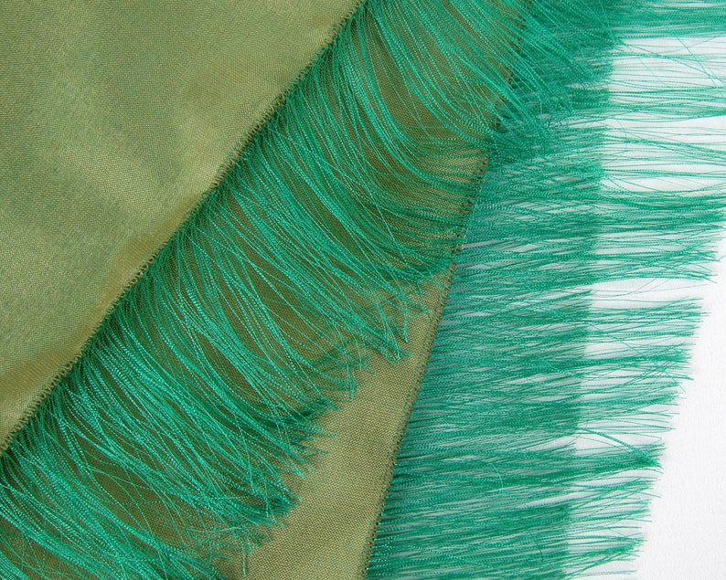 Green Thai Silk Luxury Shawl image 4