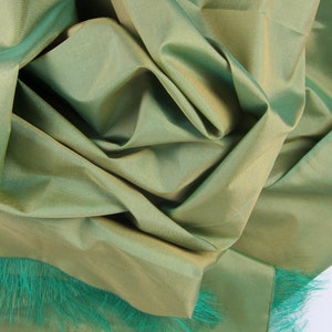 Green Thai Silk Luxury Shawl image 3