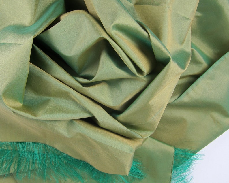 Green Thai Silk Luxury Shawl image 3