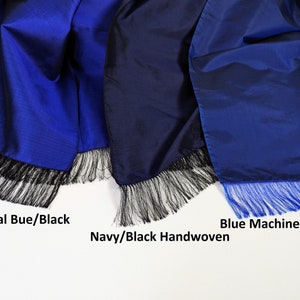 Navy Thai Silk Luxury Shawl, Blue Thai Silk Luxury Shawl image 10
