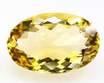 Natural Faceted Yellow Citrine Gemstone: 10.30 CTS, 18x12x7 mm Oval Cut