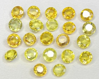 Faceted Yellow Sapphire Lot: 4.25 Carats, Round Cut Gemstones