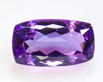Faceted Purple Amethyst Gemstone: Natural Cushion Cut (17x10x8mm, 10.40 CT)