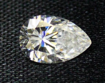 Lab Created Pear Moissanite: 2.75 Carat White Gemstone (12x8x5 mm)