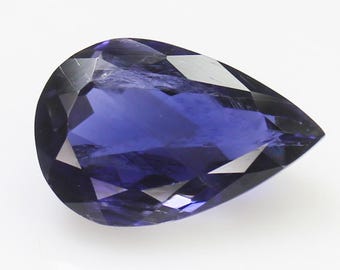 Natural Blue Iolite Gemstone: 5.55 Carat Pear, 15x10x6 mm