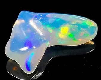 Natural Fire Opal Tumble, White Ethiopian Opal Tumble, 2.75 Carats, 16x10x4 MM Polished Opal, Loose Gemstones, October Birthstone