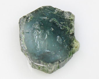 Natural Blue Tourmaline Slice: Polished Gemstone for Jewelry Making (8.99 CTS, 15x15x4 MM)