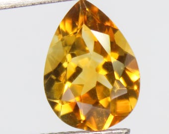 Natural Yellow Citrine Pear-Shaped Gemstone: 2.25 Carat Jewelry Stone