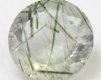 Faceted Black Rutile Quartz: 5.30 Carat Round Gemstone