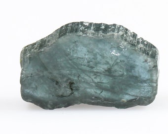 Natural Blue Tourmaline Slice: Polished Gemstone for Jewelry Making (10.00 CTS, 19X12X4 MM)