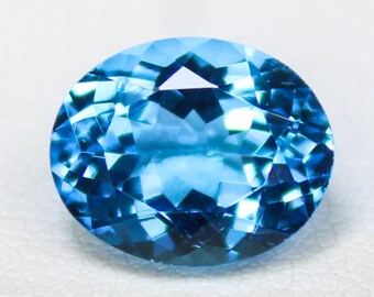 Natural Swiss Blue Topaz Gemstone: Oval Cut (11x9x6 MM, 4.30 Carat)