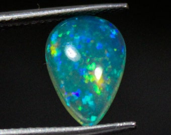 Natural Ethiopian Opal Cabochon: Oval Blue Gemstone (12x7x4 MM, 2.00 Ct)