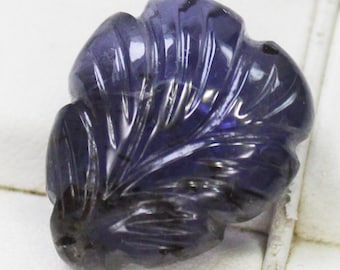Natural Blue Iolite Carving Gemstone: 16.00 Carat Fancy, 18x15x8 mm
