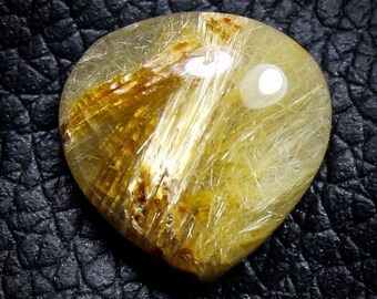 Heart Golden Rutile Quartz Cabochon: AAA+ Gemstone (15x15x5 MM)