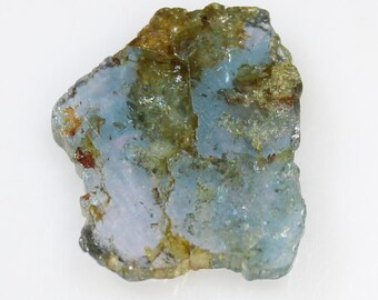 Natural Blue Tourmaline Slice: Polished Gemstone for Jewelry (9.70 CTS, 17x16x3 MM)