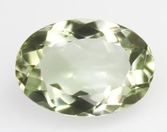 Faceted Green Amethyst Gemstone: 5.30 Carat Oval, 14x10x6 mm
