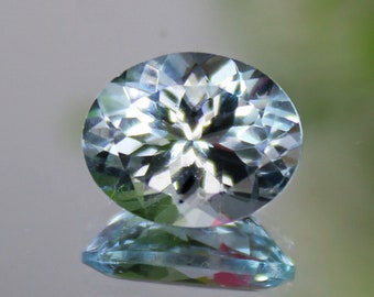 Natural Faceted Oval Blue Aquamarine Gemstone, 2.35 Ct (10x8x5 MM)