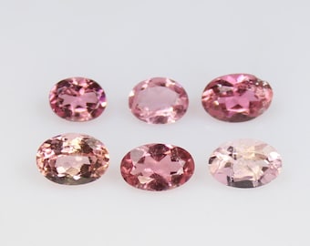 Natural Pink Tourmaline Gemstone Lot: Faceted Oval Stones, 2.50 CTS