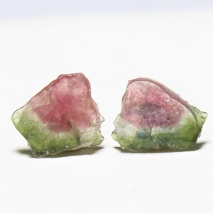 Watermelon Tourmaline Slice Pair: 3.80 Carats for Jewelry Making