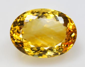 Natural Yellow Citrine Gemstone: Faceted Oval Cut, 20.10 CTS