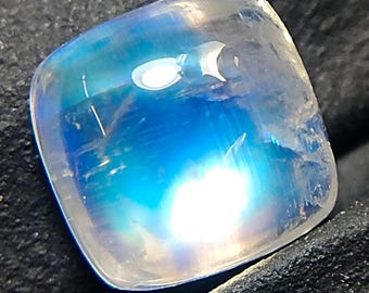 Cushion Cut Rainbow Moonstone Cabochon: 2.20 Carats, 7x7x4 mm
