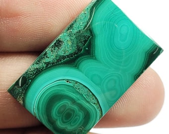 Natural Green Malachite Cabochon: Rectangle Gemstone for Jewelry Making