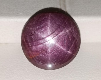 21.00 Carat Round Star Ruby Cabochon: Natural Loose Gemstone (14x14x9 MM)