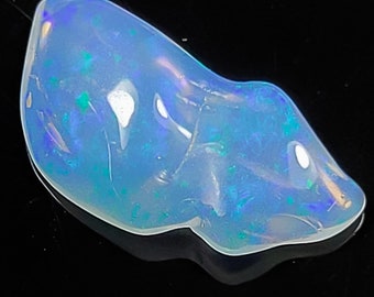 Natural Fire Opal Tumble, White Ethiopian Opal Tumble, 2.10 Carats, 17x9x3 MM Polished Opal, Loose Gemstones, October Birthstone