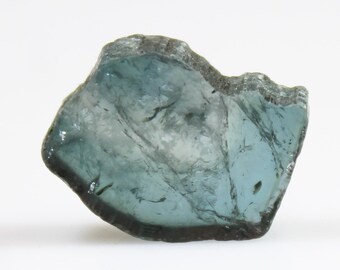 Natural Blue Tourmaline Slice: Polished Gemstone for Jewelry (7.35 CTS, 14X10X4 MM)