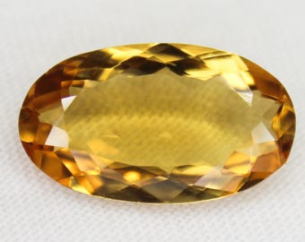 Faceted Yellow Citrine Gemstone: 5.36 Carat Oval Stone for Jewelry