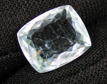Natural Faceted Blue Aquamarine Rectangle Gemstone (11X9X5 MM, 4.75 Ct)
