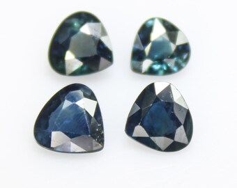 Faceted Blue Sapphire Heart Lot: 5-6mm Natural Gemstone