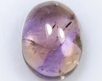 Natural Ametrine Cabochon: Oval Bi-Color Quartz Gemstone, 12 ct