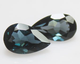 London Blue Topaz Pear Pair: Natural Gemstone, 4.20 Carats