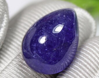 Pear Tanzanite Cabochon Gemstone: 8.60 ct, 14x10x7 MM