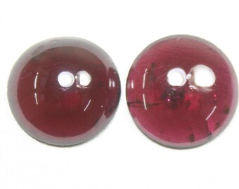 Mozambique Garnet Cabochon Pair: Polished Pink Gemstone (11x3 MM)