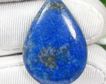 Natural Lapis Lazuli Pear Cabochon: 20 CT Blue Gemstone