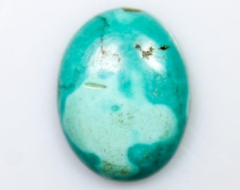 Natural Arizona Turquoise Cabochon: Oval Gemstone for Jewelry (16x12x4 MM, 6.90 CT)