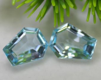 Natural Blue Topaz Gemstone: 8.15 Carat Coffin Cut, Collector's Stone