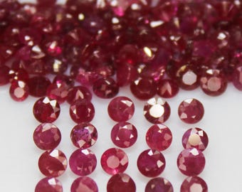 Faceted Red Ruby Round Cabochon: 3mm, 4mm Jewelry Making