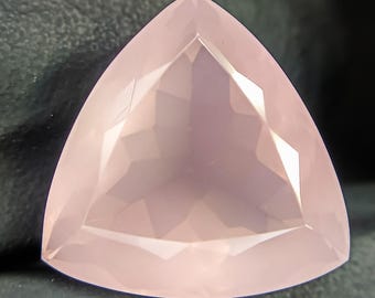 Faceted Pink Rose Quartz Trillion Cut Gemstone: 11.85 Carats