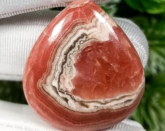 Natural Pink Rhodochrosite, Heart shape rhodochrosite , calibrated, flatback cabochon, Gemstone, 32x29x6mm, 60.00 Cts