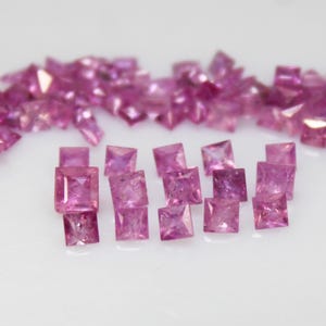 Faceted Pink Sapphire Square Gemstone: 2mm, 3mm, 4mm - Jewelry Making