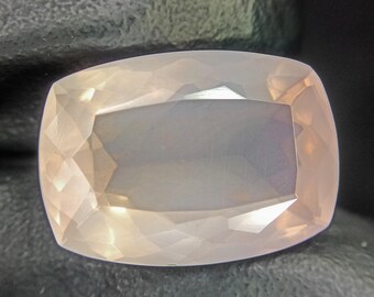 Faceted Pink Rose Quartz: 9 Carat Cushion-Cut Gemstone